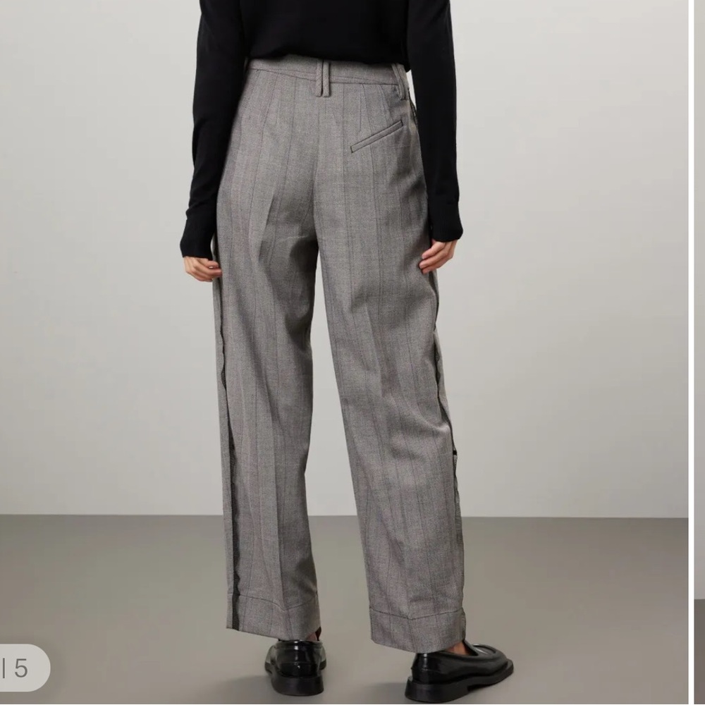 Ganni Gray Wide Leg Pants High Waisted Tailored - Picture 3 of 7
